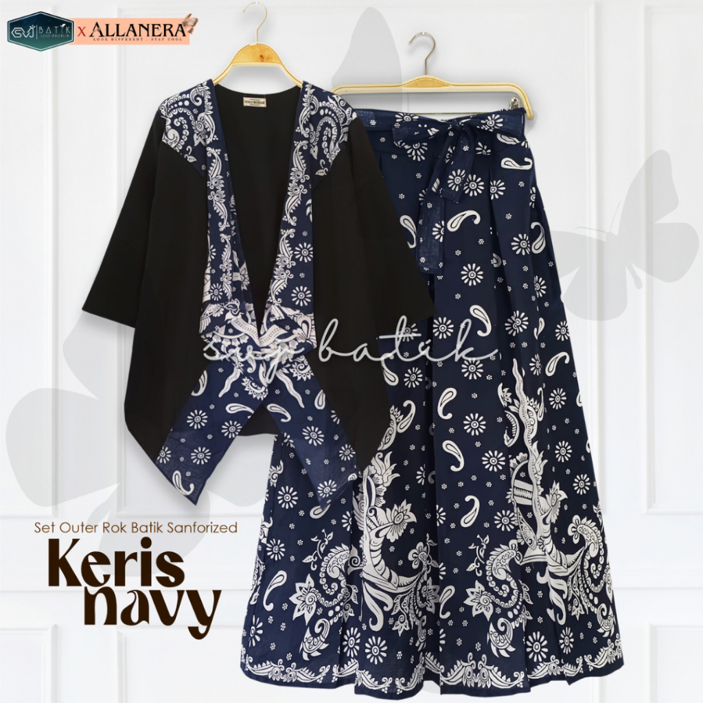 SETELAN BATIK OUTER ROK BAJU BATIK WANITA MODERN REMAJA TERBARU BATIK SANFORIZED