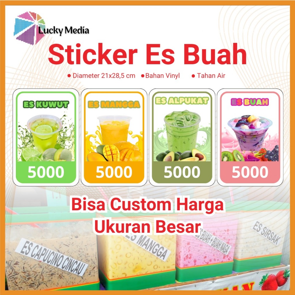 

Stiker Es Aquarium 5rb 7rb Sticker Termos Ukuran Besar Tahan Air Toples Vinyl Minuman 5000 Jumbo