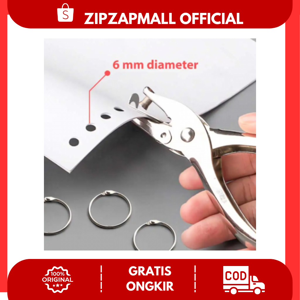 

Tang Pembolong Kertas Punch Plier One Hole 6mm / Pembolong Kertas Satu Lubang Murah Berkualitas / Alat Pelubang Kertas Bersih Rapi Handlenya Halus Ergonomis Kokoh Tidak Mudah Patah