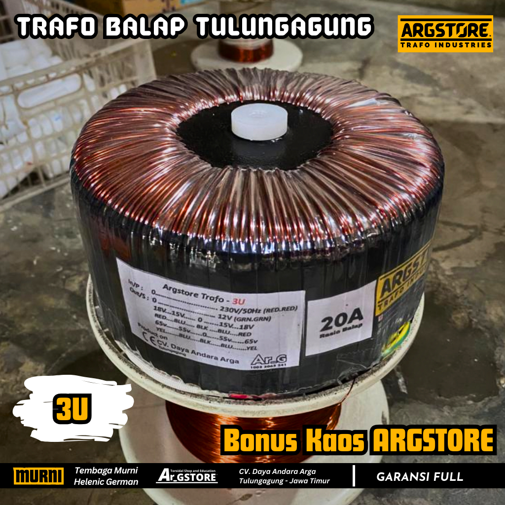 Trafo toroid donat 20A 65V CT Spek Balap 3u