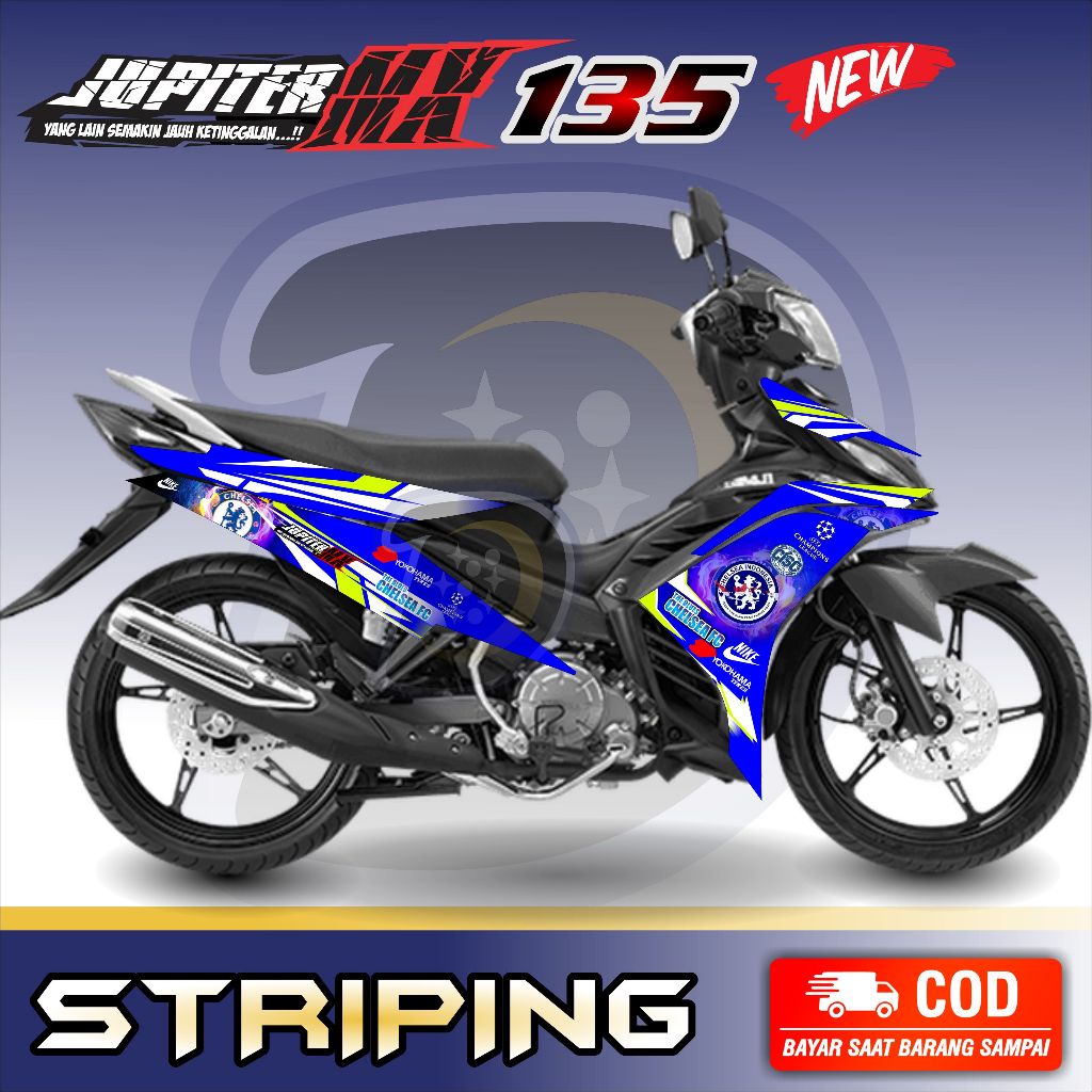 Striping Lis Jupiter Mx 135 New Stiker Motor Jupiter Mx 135 New The Blues