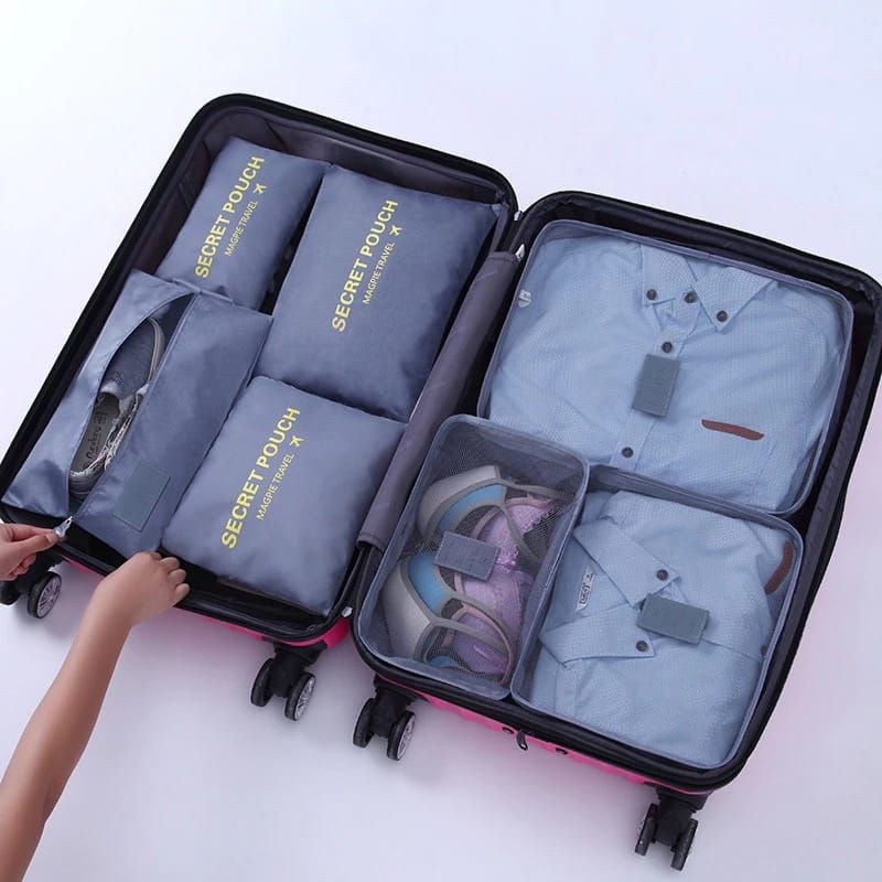 6 In 1 Bag Pouch Travel Set / Travel Laundry Storage