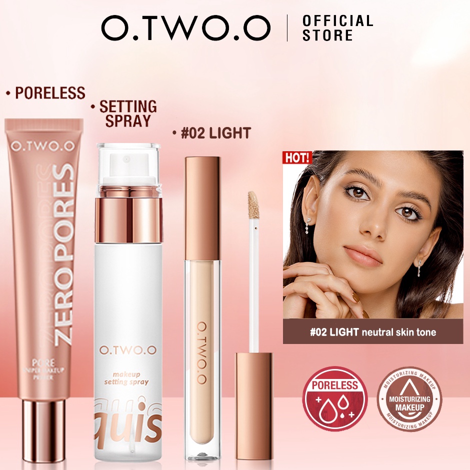 ART F29Z OTWOO 3pcsset Primer Base Makeup Cream  Concealer Cair Full Coverage  Spray Setting Makeup
