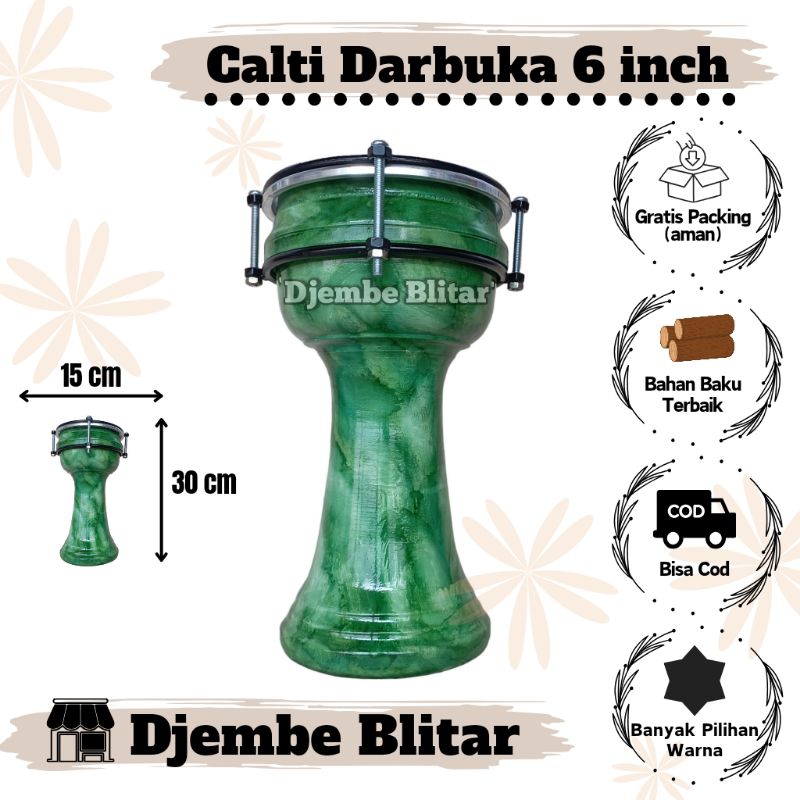 Calti Darbuka Termurah 6 inch Dumbuk Mika Kendang Anak Mainan Anak Kayu Alat Musik Tradisionall Jimb