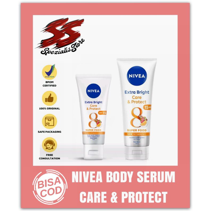 Nivea Extra White Body Serum Care & Protect 70ml/180ml | Nivea body serum care & protect/body Serum 