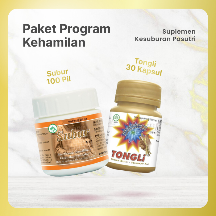 Subur 100 + Tongli 30 Obat Promil Cepat Hamil Penyubur Sperma Kesuburan Pria dan Wanita Penyubur Kan
