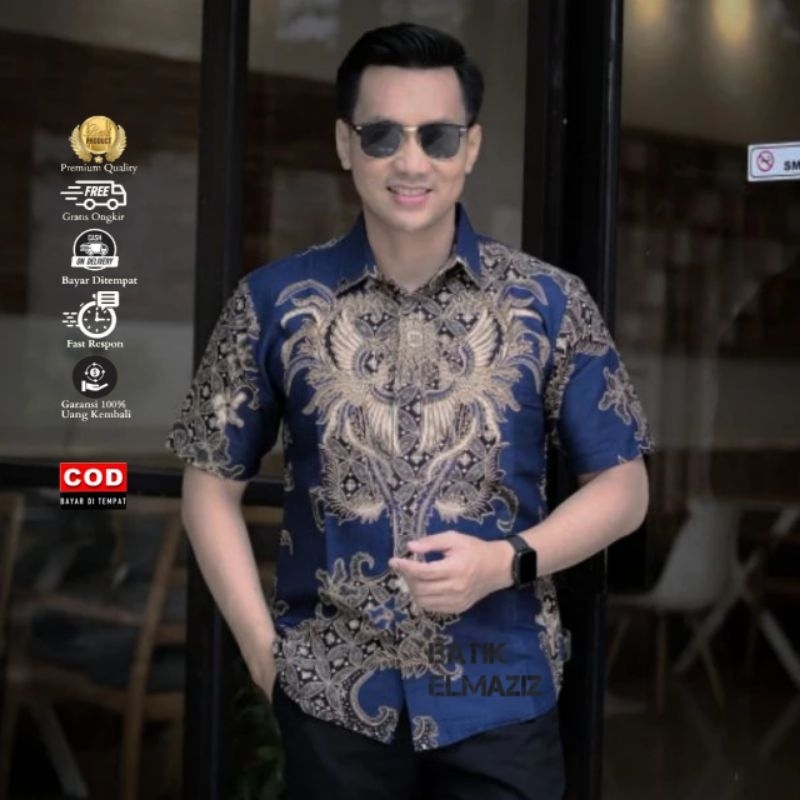 Atasan Laki2 Casual Kmja Pesta Korean Style Import Bstik Kerah Kondangan Bju Batik Kerja Kantor Nati