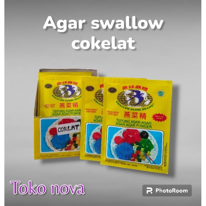 

Agar agar swallow 7gr cokelat 1box isi 12pcs