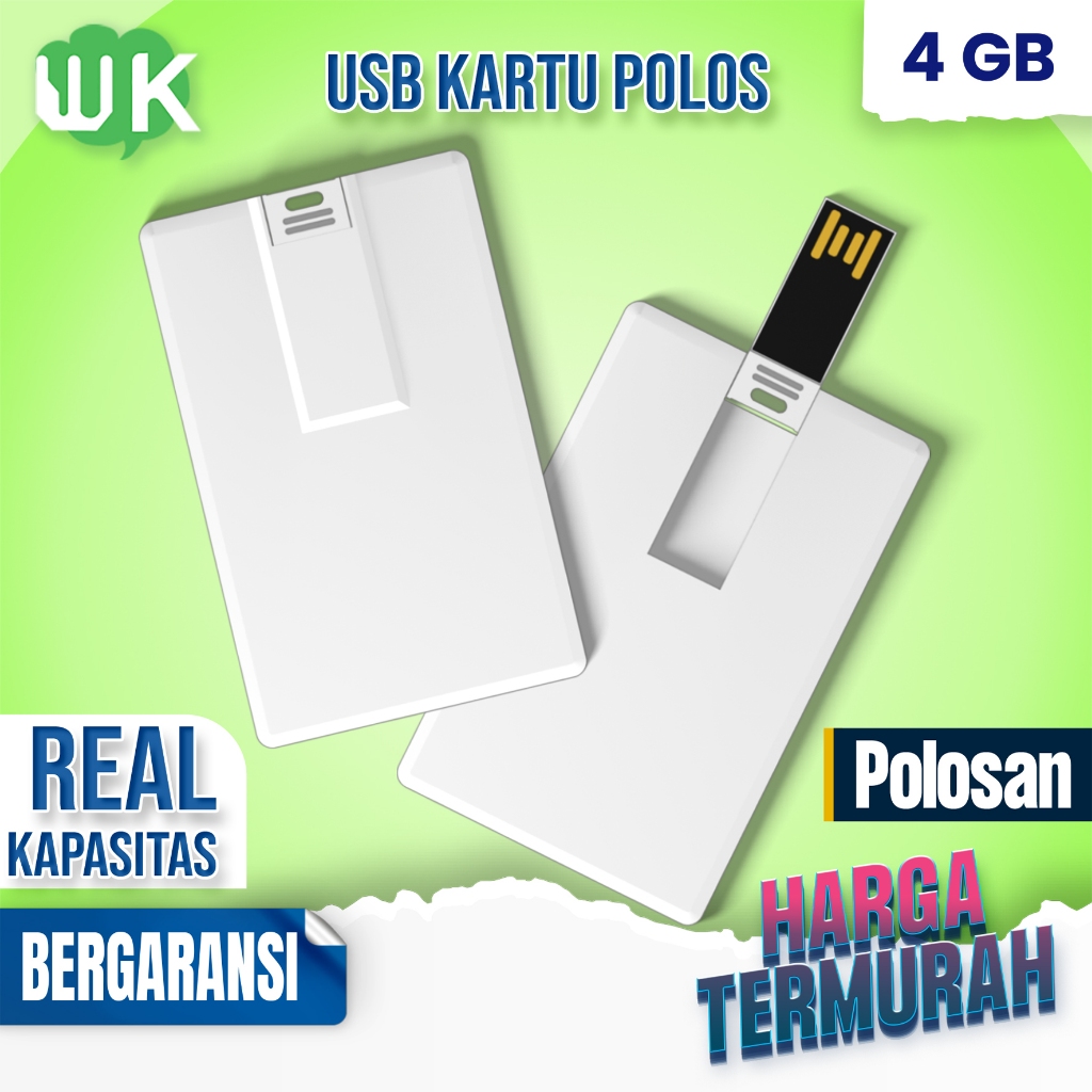 REAL KAPASITAS Flashdisk Kartu 4 GB - USB FD FLASHDISK CARD 4 GB POLOS