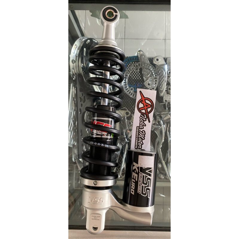 MONOSHOCK / SHOCKBREAKER YSS K EURO 320 MM YAMAHA FAZZIO FILANO SCOOPY FI RING 12 HITAM ASS SILVER
