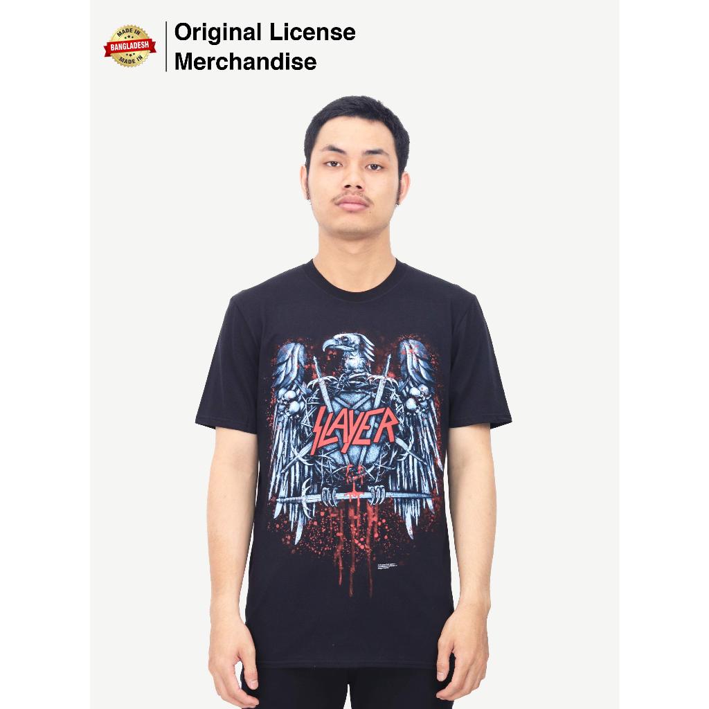 Kaos Baju Short Sleeve Cotton Premium Pria Unisex Dewasa Import Metal Band Musik SLAYER Original Amm