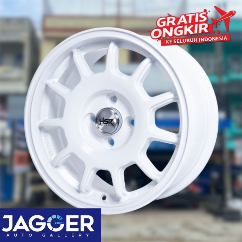 Velg mobil warna putih tipe hsr tochigi ring 15 hole 4x100
