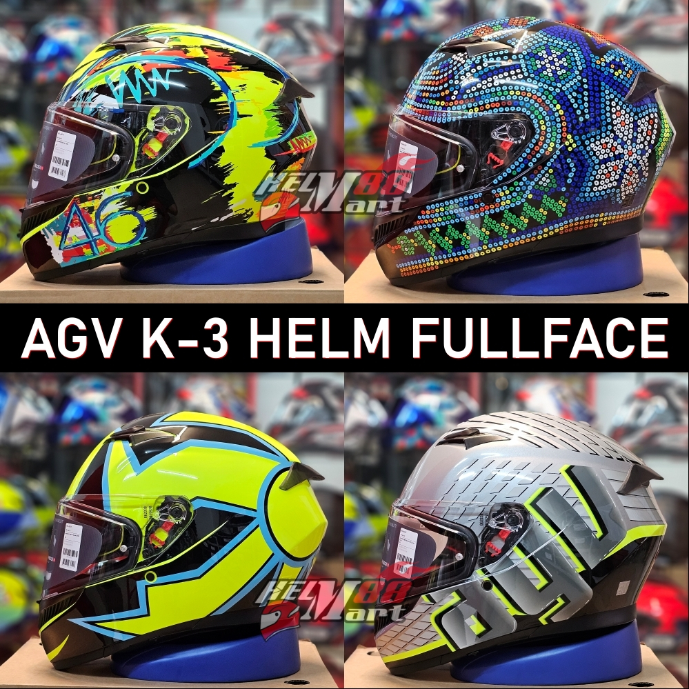 Helm AGV K3 Helm Full Face Double Visor (Free PINLOCK) - AGV K-3 Original