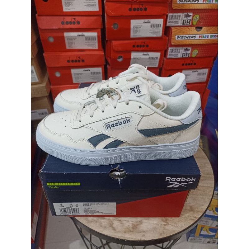 Reebok Court Advance Bold Sepatu Original Putih Biru