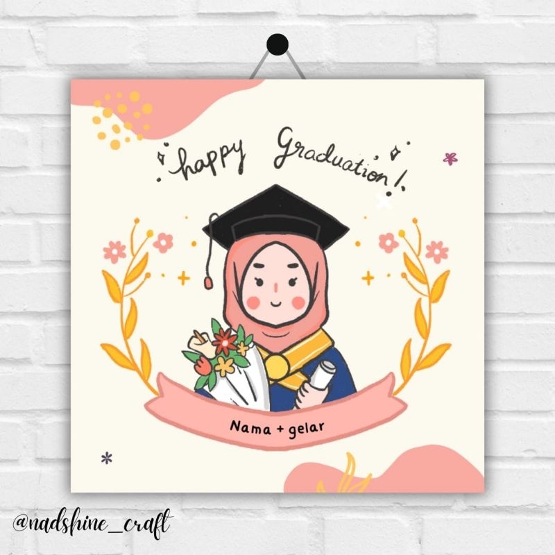Hadiah wisuda animasi frame 20x20 / kado wisuda