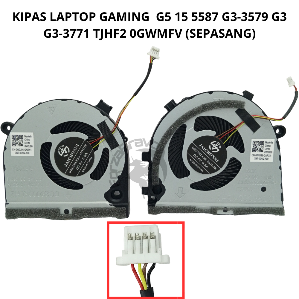 KIPAS COOLING FAN LAPTOP GAMING DELL G5 15 5587 G3-3579 0TJHF2 0GWMFV (SEPASANG)