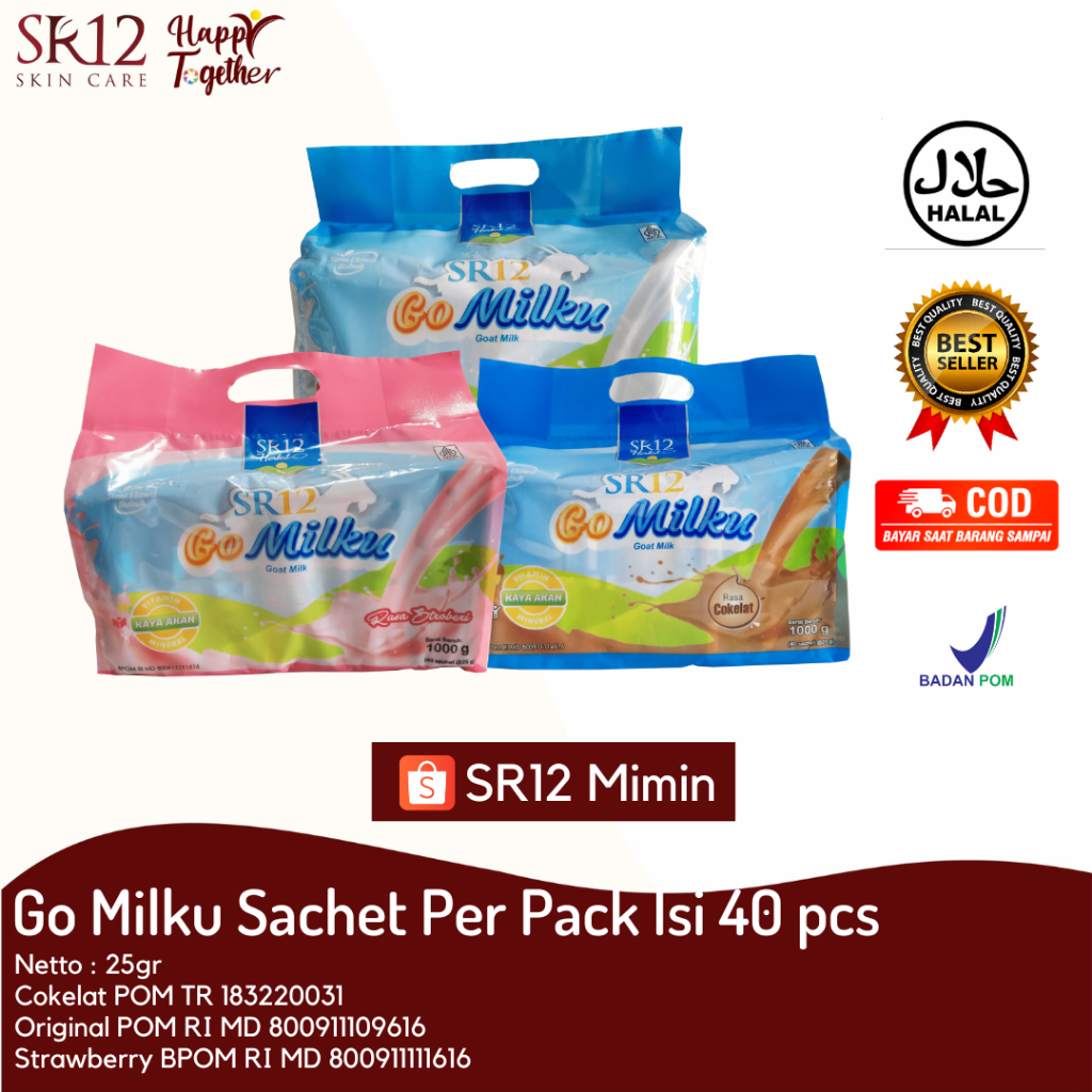 

GOMILKU SACHET PACK ISI 40 SACHET SR12 - SUSU KAMBING ETAWA - SUSU BUBUK - SUSU KESEHATAN TULANG - MENJAGA KESEHATAN - KESEHATAN LAMBUNG