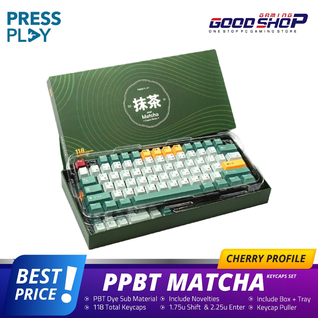 PPBT MATCHA PBT Dye Sub Keycaps by Press Play