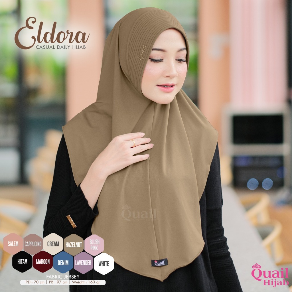 Eldora Hijab Daily Original Quail Hijab Instan Jersey original Quail Eldora Quail Hijab Instan Quail