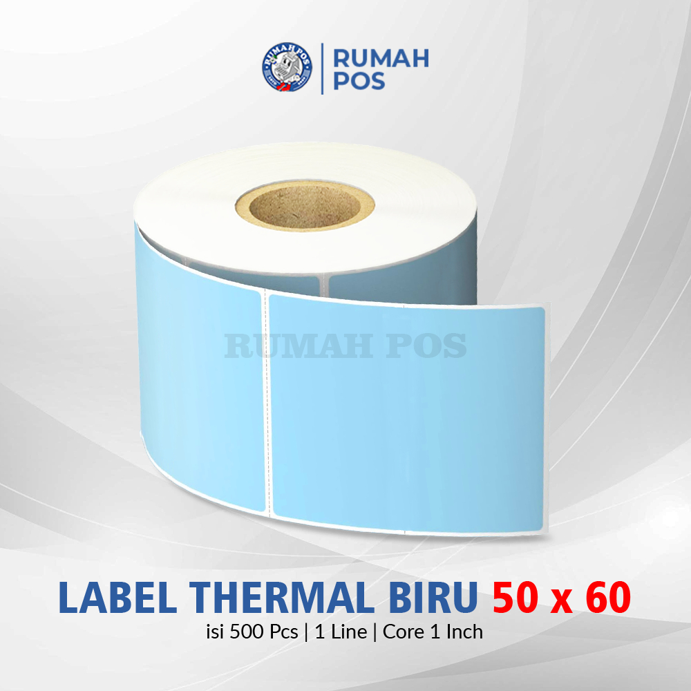 

Label Stiker Thermal 50x60mm 50x60 Sticker Barcode 50 x 60 mm Biru