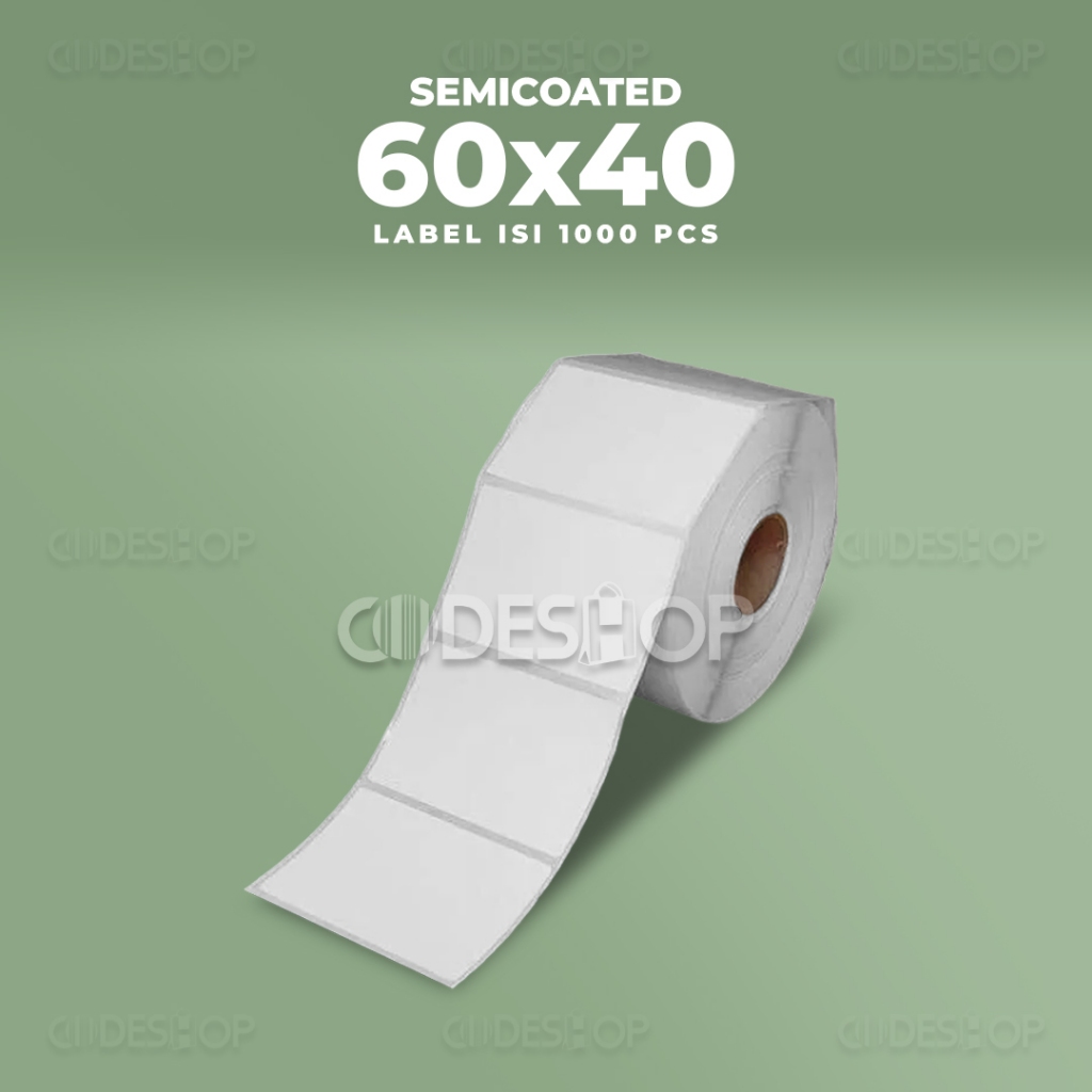 

Label Semicoated 60x40mm 60x40 Sticker Barcode 60 x 40 mm isi 1000 Pcs