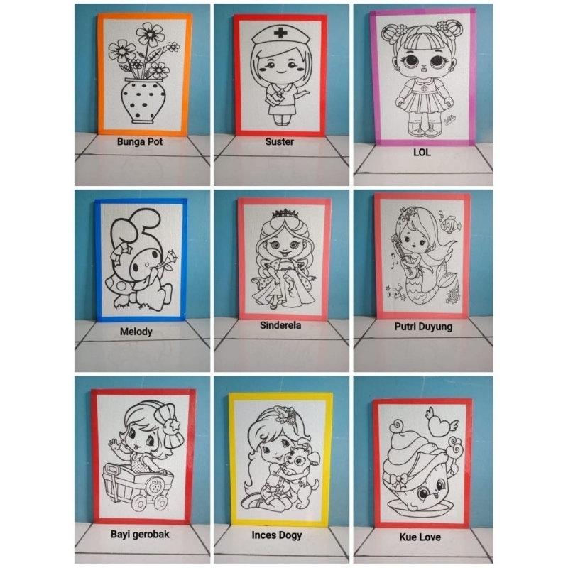 

Paket lengkap mewarnai 4 pc styrofoam karakter anak perempuan / mewarnai styrofoam 30x40x1cm/styrrofoam/seterofom/gabus