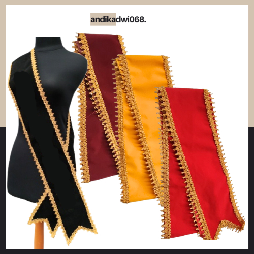 [LARIS] SELEMPANG WISUDA POLOS RENDA PITA SILVER & GOLD / POLOSAN TANPA BORDIR