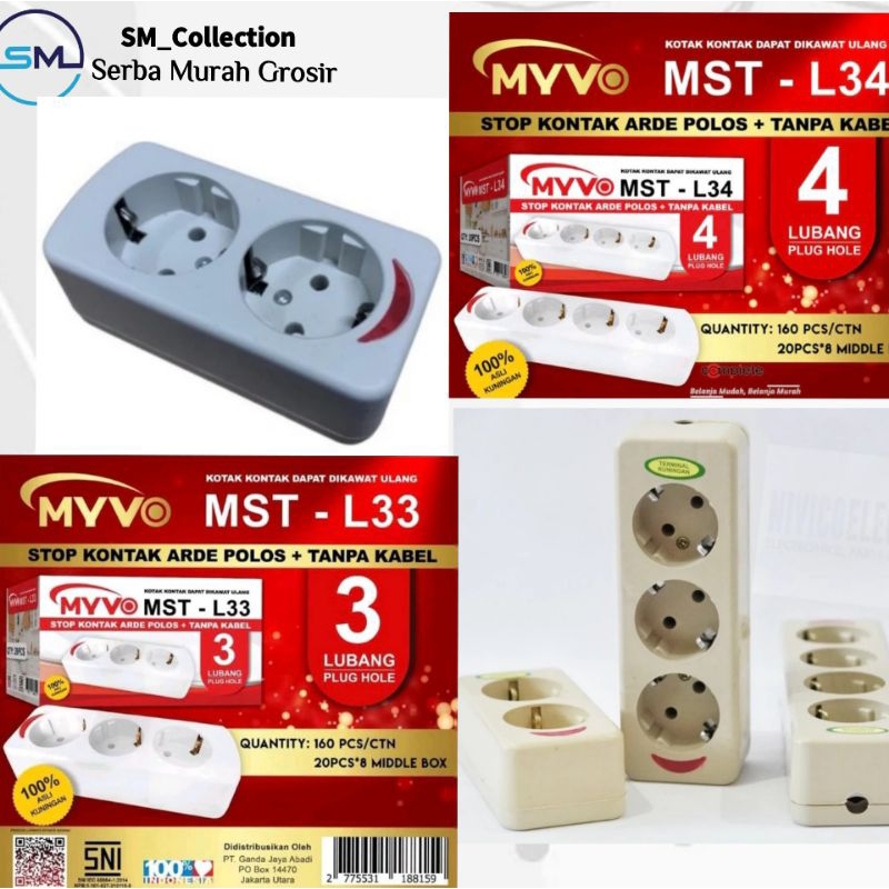 colokan listrik/stopkontak lubang/terminal colokan/arde tanpa kabel/terminal myvo