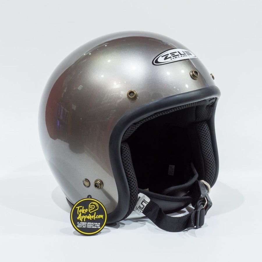 Helm Zeus ZS-385C  Dark Silver Helm Retro