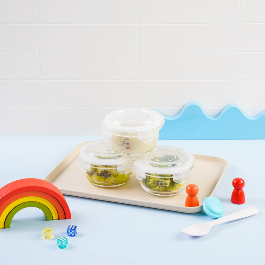 	 Little Dimple Baby Food Container 818 - Tempat Makan Mpasi Bayi bahan Kaca	