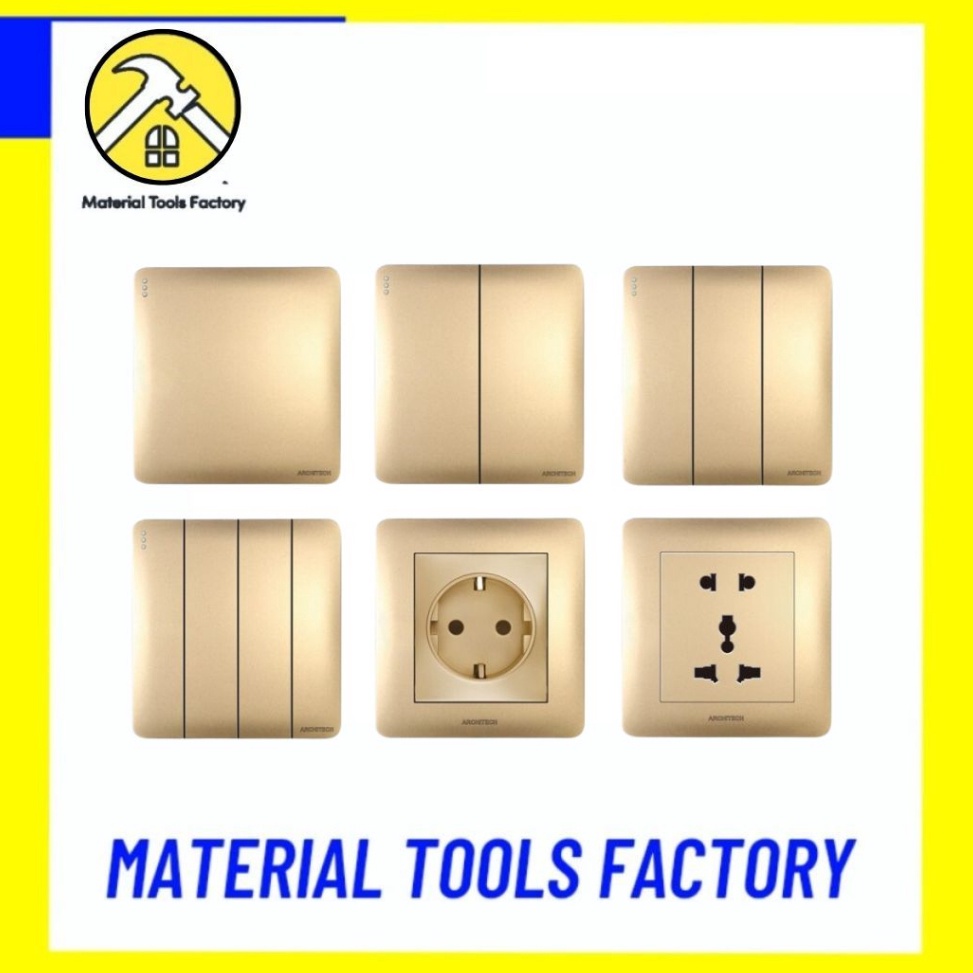 GROSIR ARCHITECH INFINITY A63 GOLD SAKLAR STOP KONTAK FRAME  STOP KONTAK ARCHITECH  SAKLAR ARCHITECH