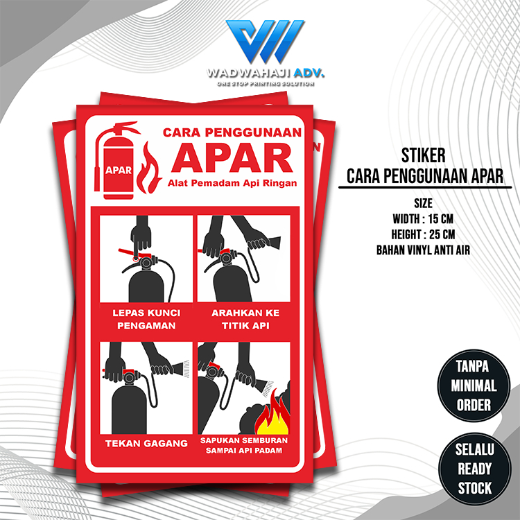 

Stiker Cara Penggunaan APAR Bahan Vinyil Anti Air | Waterproof | Stiker Alat Pemadam Kebakaran Ringan