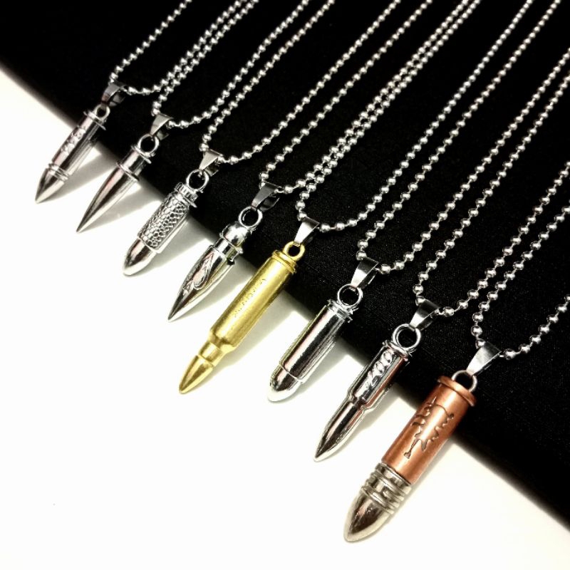 KALUNG BANDUL PELURU/kalung rantai/kalung besi