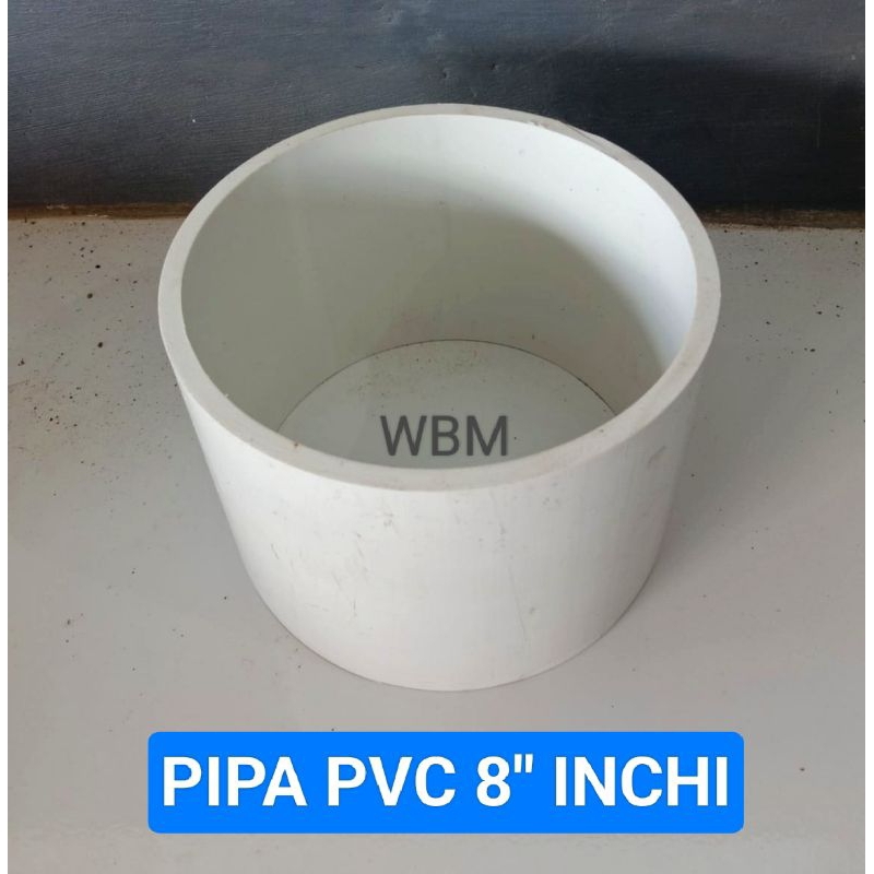 Pipa pvc paralon 8" inchi - AW panjang 10 cm