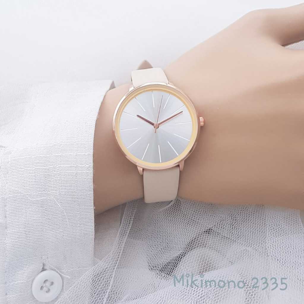MIKiMONO Jam Tangan Wanita Original Analog Tali Kulit 2335 Free Box & Baterai Cadangan