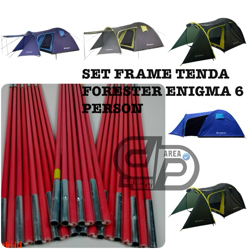 Set rangka tenda forester enigma 6 person set frame tenda fiber enigma 6 P