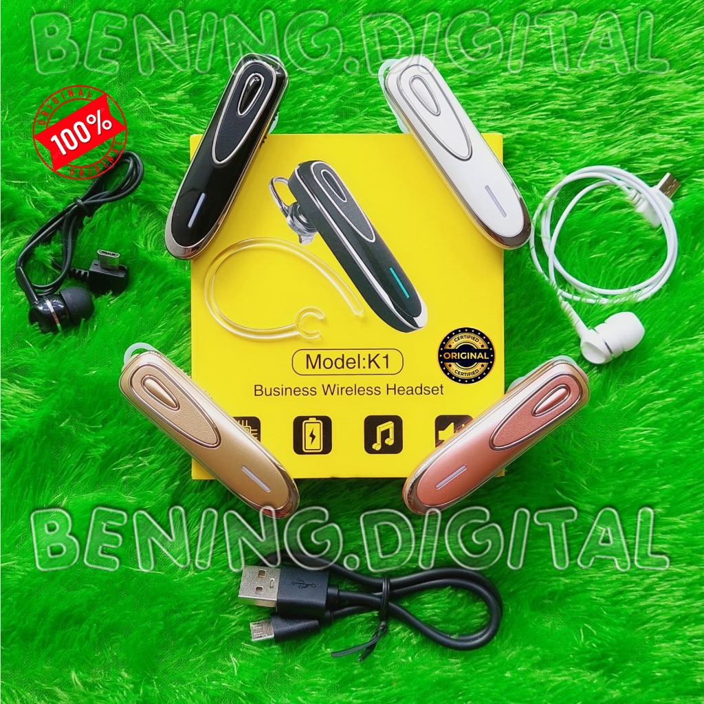 ORIGINAL K1 Wireless Bluetooth Best Seller Taiwan TWS Headset earphone Bluetooth RANDOM Waktu Siaga 