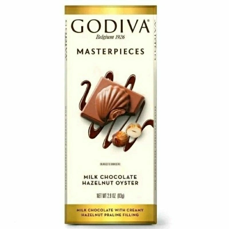

GODIVA Masterpieces Milk Chocolate Hazelnut Oyster Bar 83g