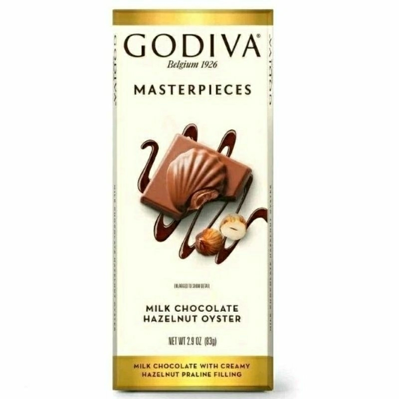 

GODIVA Masterpieces Milk Chocolate Hazelnut Oyster Bar 83g