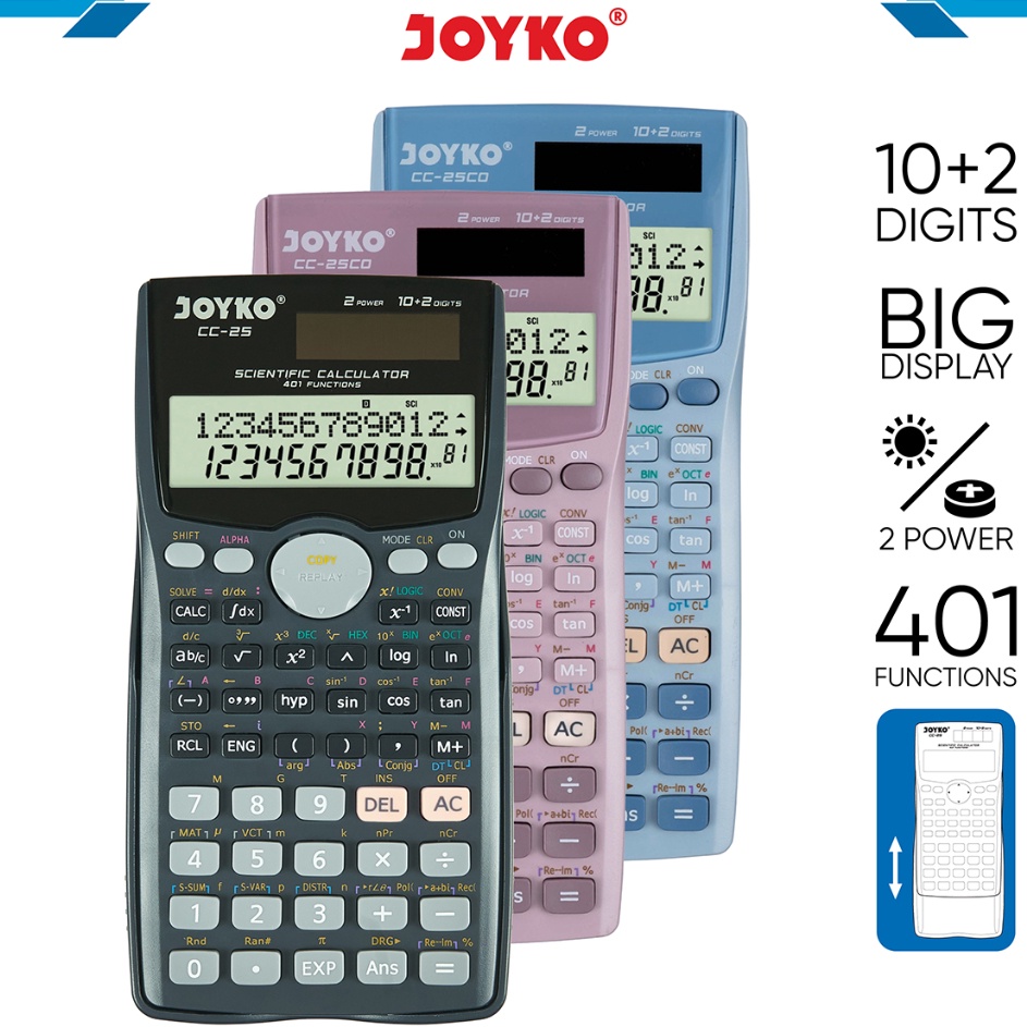

Terlaku Calculator Kalkulator Joyko CC25 Scientific 41 Functions