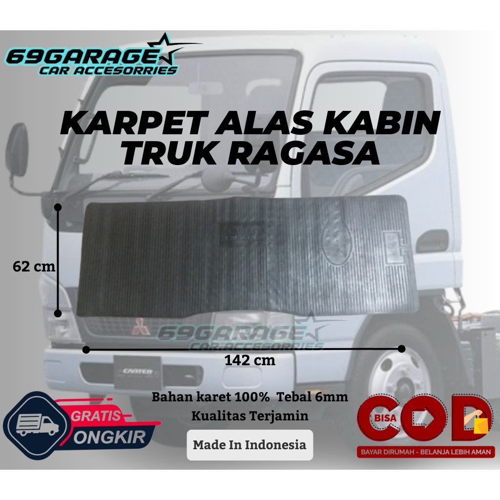 Karpet Kabin Mobil Truk Ragasa Tebal 7 mm Bahan Karet 100% Jamin Presisi- Karpet Truk Ragasa