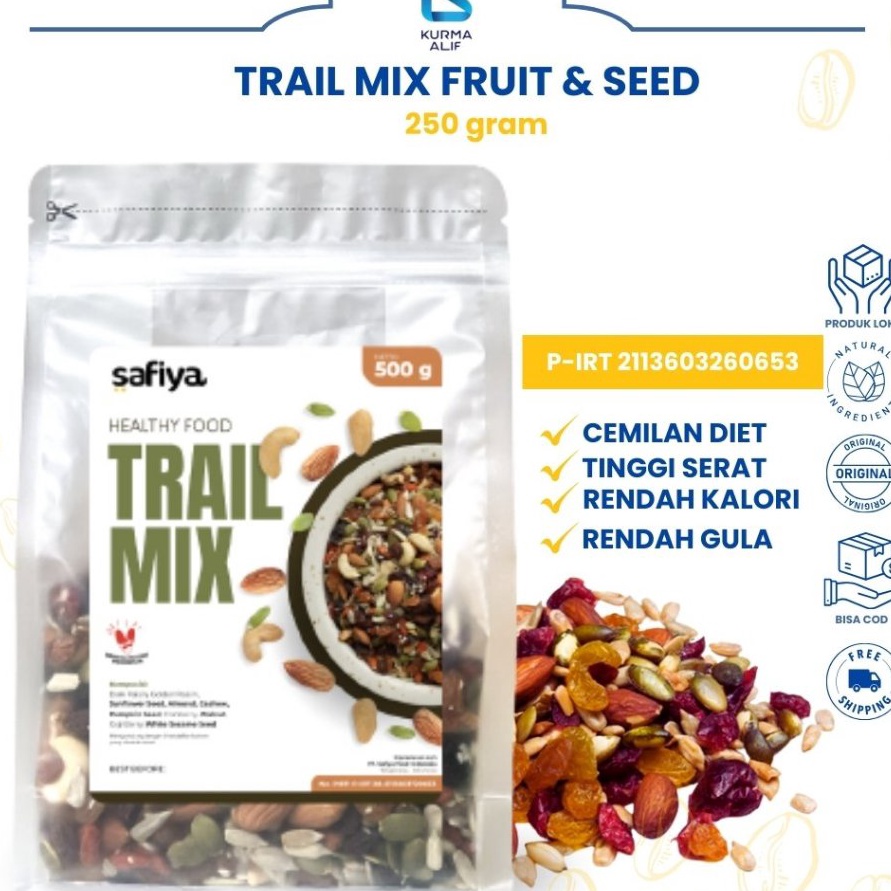 

Stok terbaru Trail Mix Safiya 25 gr Berry Nut and Seed Original Cemilan Sehat Rasa Enak