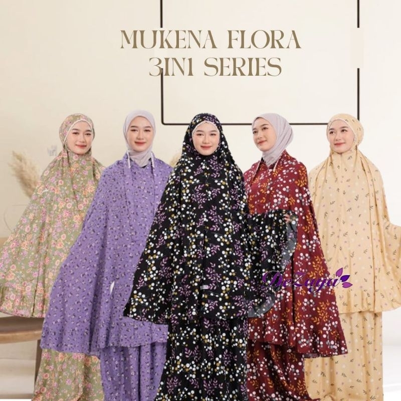 MUKENA BALI FLORA TRAVELING 3IN1 BY DE ZAYA