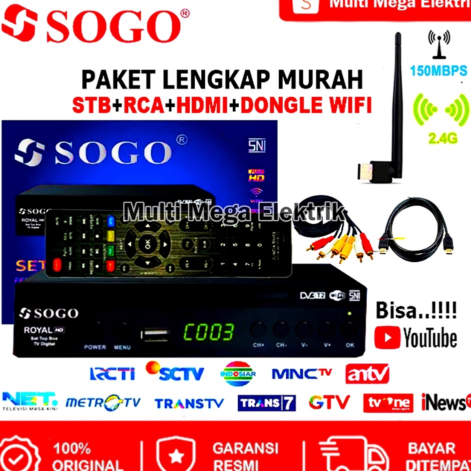 Dy COD SET TOP BOX TV DIGITAL STB SOGO DVBT2 EWS UHF FULL HD RECEIVER DIGITAL TV LED TABUNG i Terlar