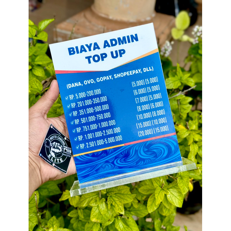 

AKRILIK MEJA BRI BRILINK BIAYA ADMIN TOP UP UKURAN 15x20CM BISA REQUEST