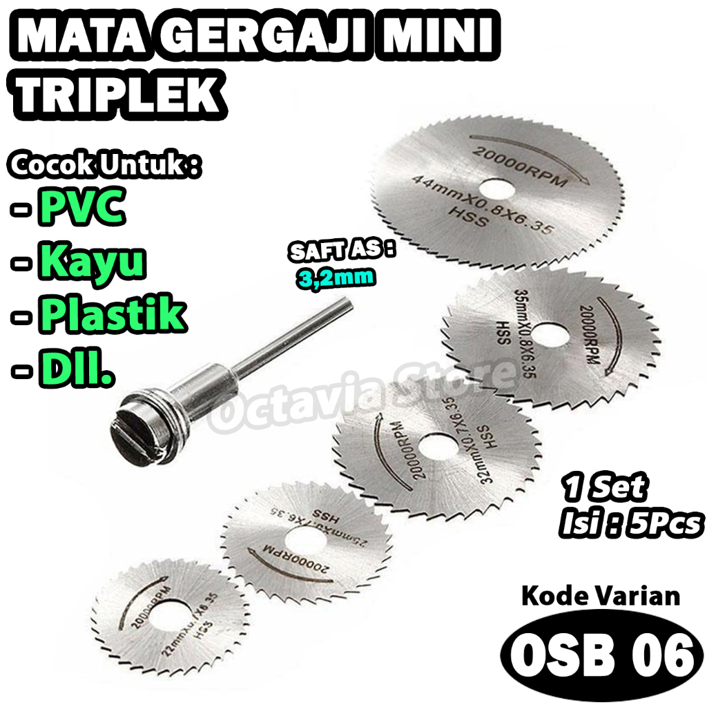 Mata Bor Mini Original untuk Gergaji KAYU PVC PLASTIK 1set lengkap OSB6