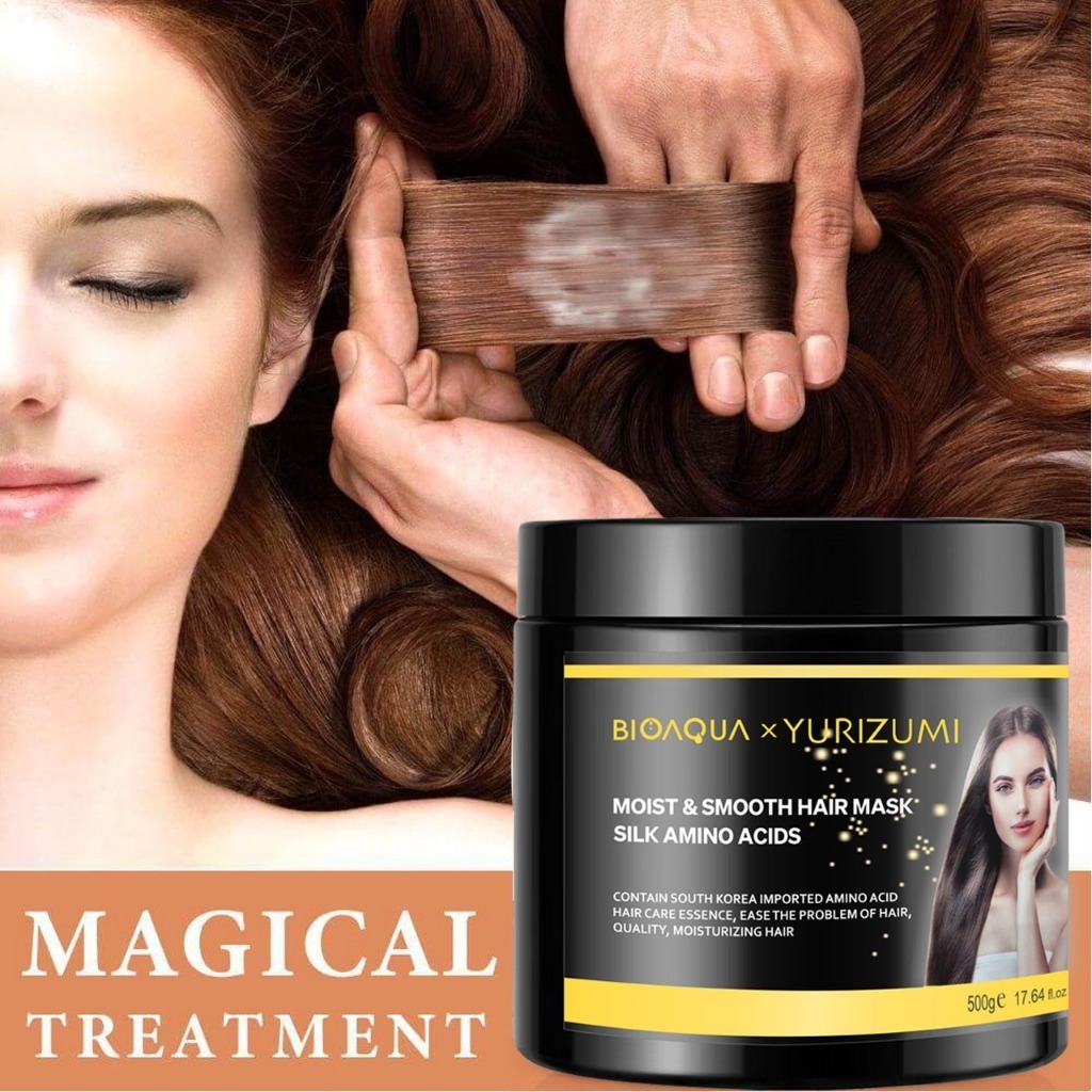 [ BPOM ] Hair Mask BIOAQUA X Yurizumi Masker Rambut Keratin Smoothing Repairs Hair Treatment Salon