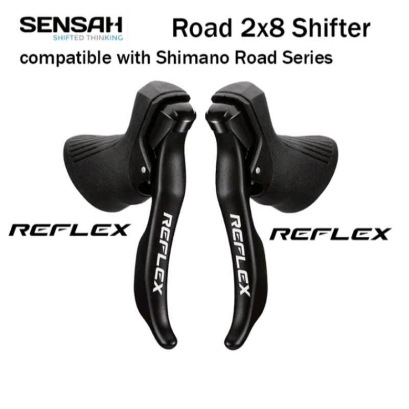 brifter sepeda road bike sensah reflex 2x8 speed