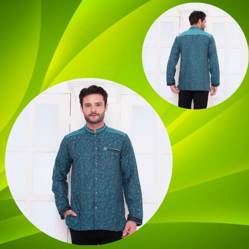 Baju Koko Pria dewasa Kemeja Pria Dewasa Kurta Dewasa Busana Muslim Pria Kemko Dewasa Warna Biru Tos