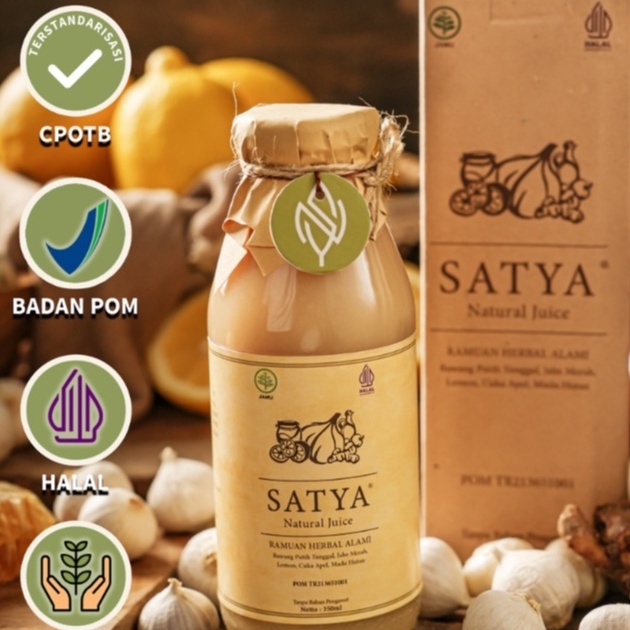 

55 COD SATYA Jus Bawang Putih Tunggal Jahe Merah Lemon Madu Hutan Cuka Apel BAHAN ALAMI dengan BPOM